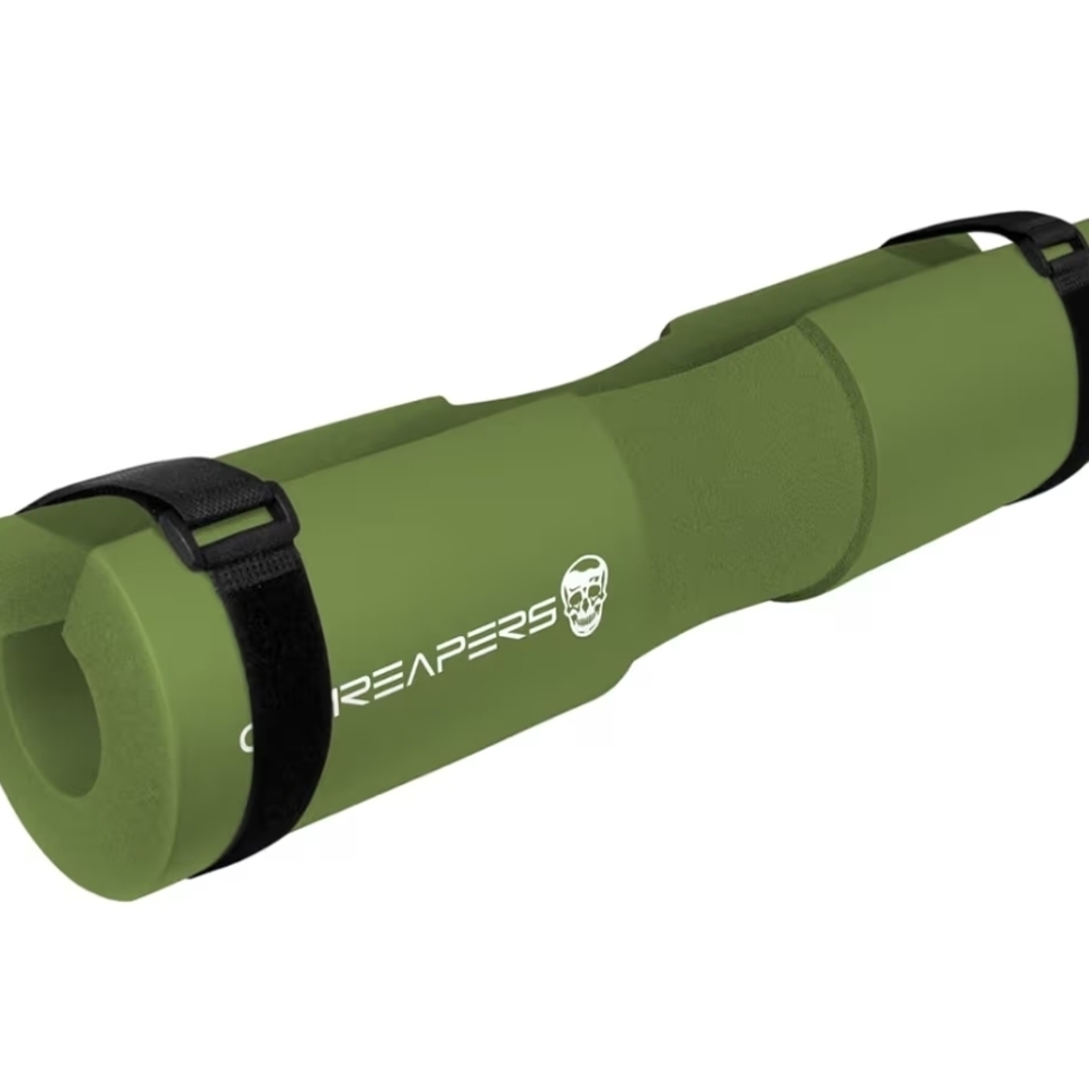 GymReapers Olive Green Foam Barbell Pad with Straps